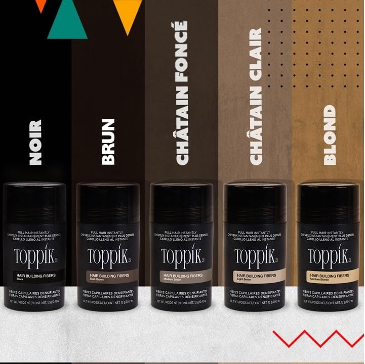 Toppik - Fibras para fortalecer el cabello, negras, 0.97 onzas