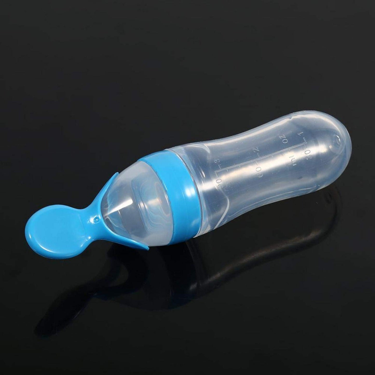 Alimentador de Alimentos para Bebés, Biberón de Silicona Exprimible de Dibujos Animados con Cuchara Dispensadora para Bebés, Bebés(#4)