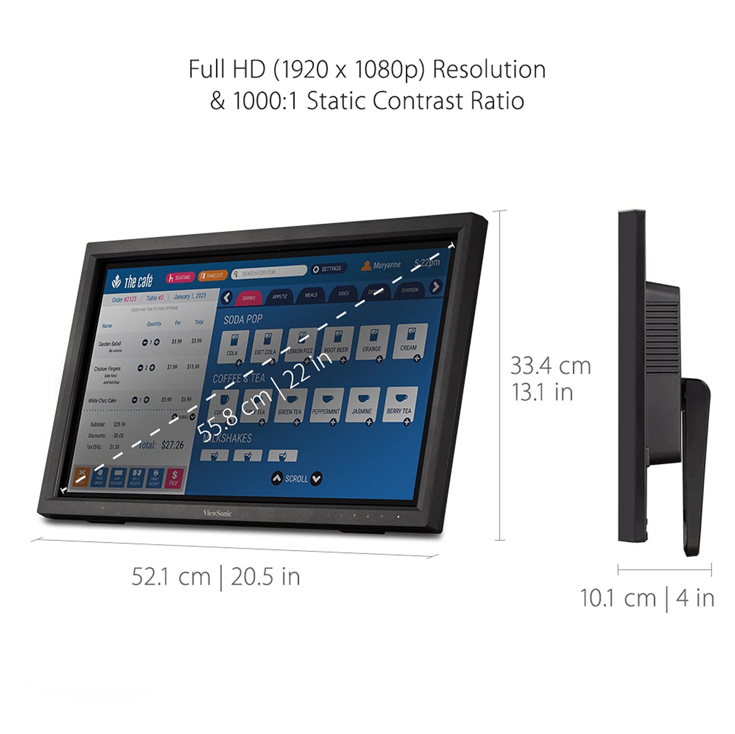 Viewsonic TD2223 22 Inch 1080p 10-
