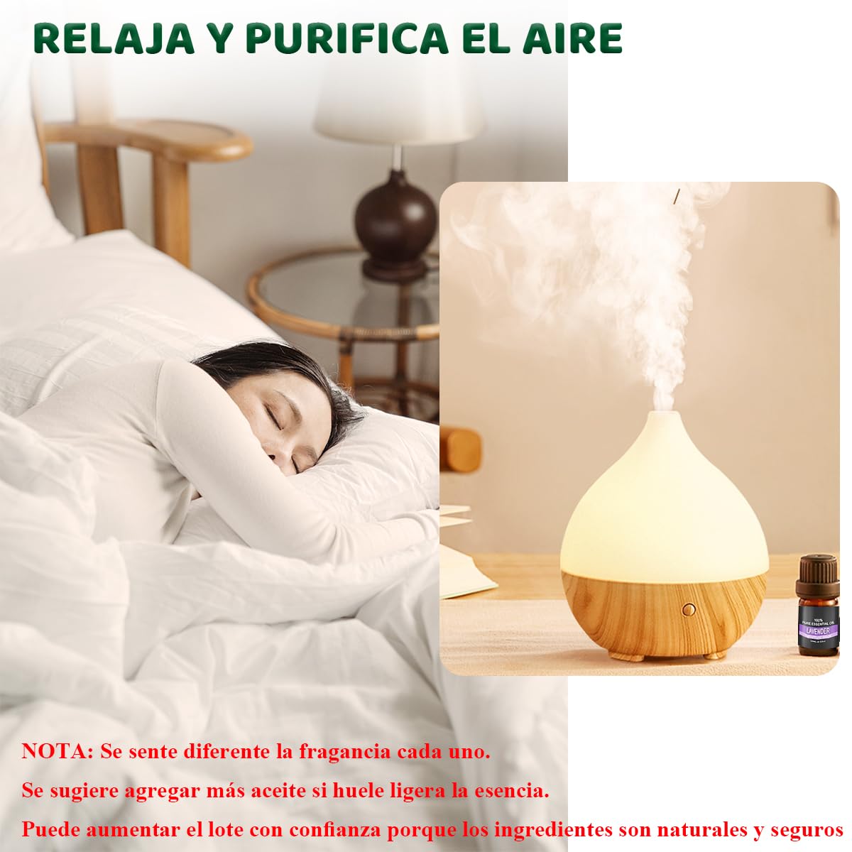 Aceites Esenciales VIDA4U 10ml Naturales para Aromaterapia en Hogar y Oficina