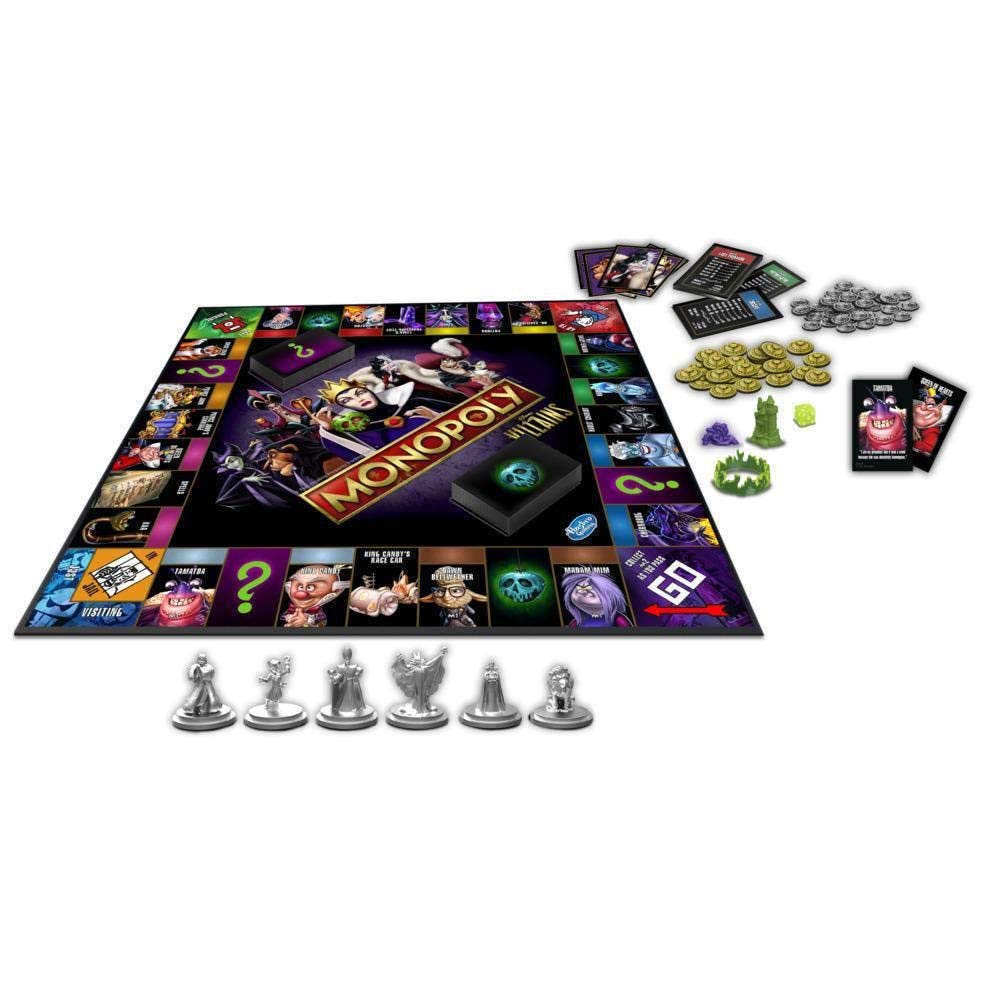 Monopoly Juego de Mesa Disney Villains Edition para niños de 8 años en adelante - Juega como un Villano clásico de Disney - Idioma Inglés