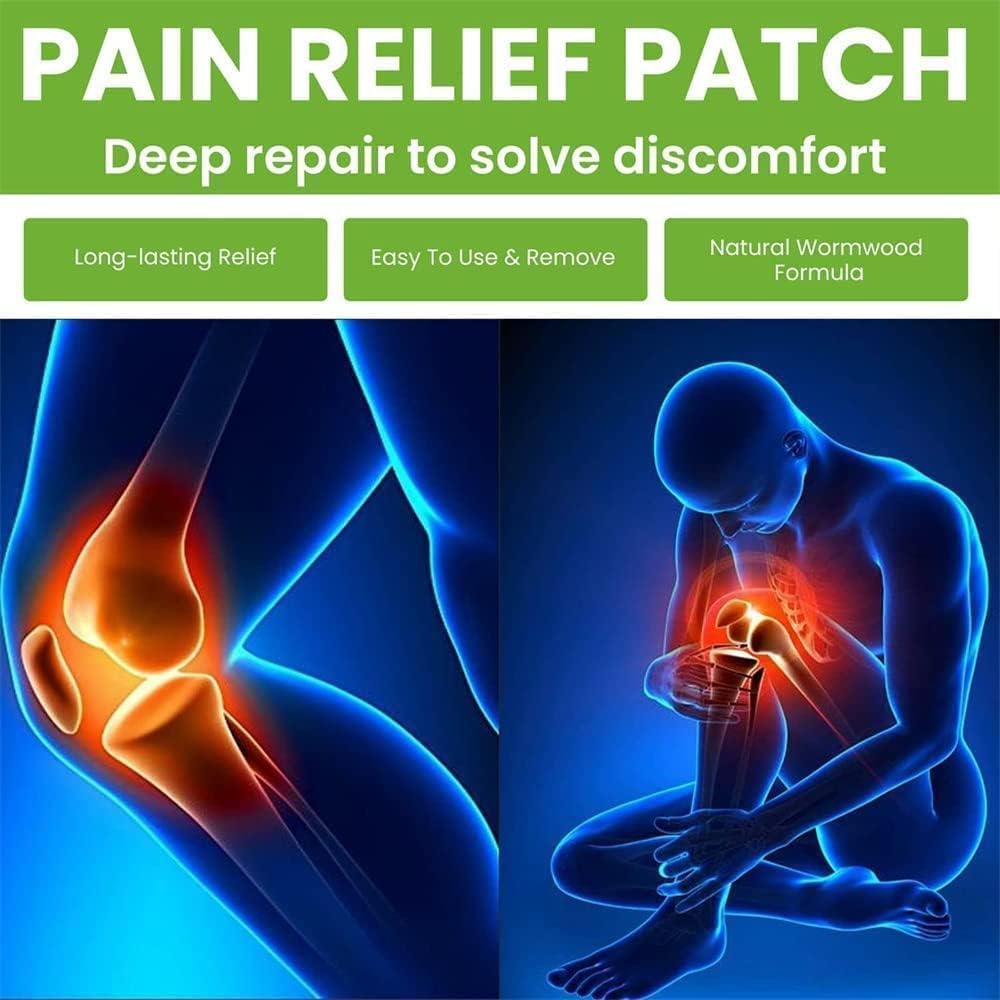 Wellnee 50PCS Knee Pain Relief Patch - Natural Wormwood & Heat Therapy