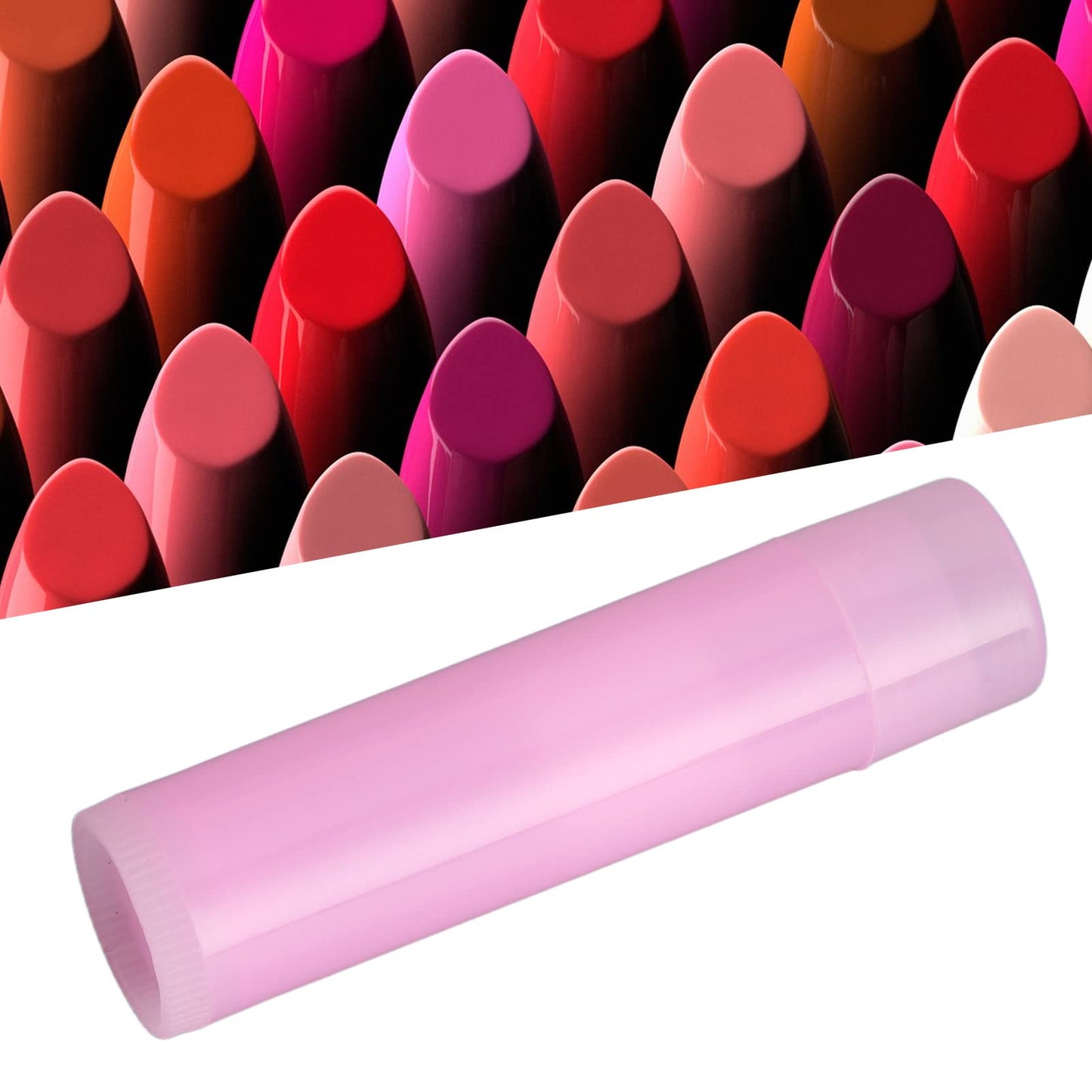 Tubos De Bálsamo Labial Vacíos, 5ml 20 Plástico Tubos De Lápiz Labial Para Bricolaje Tubo De Contenedor De Bálsamo Labial con Tapa Hermética (Color Rosa)