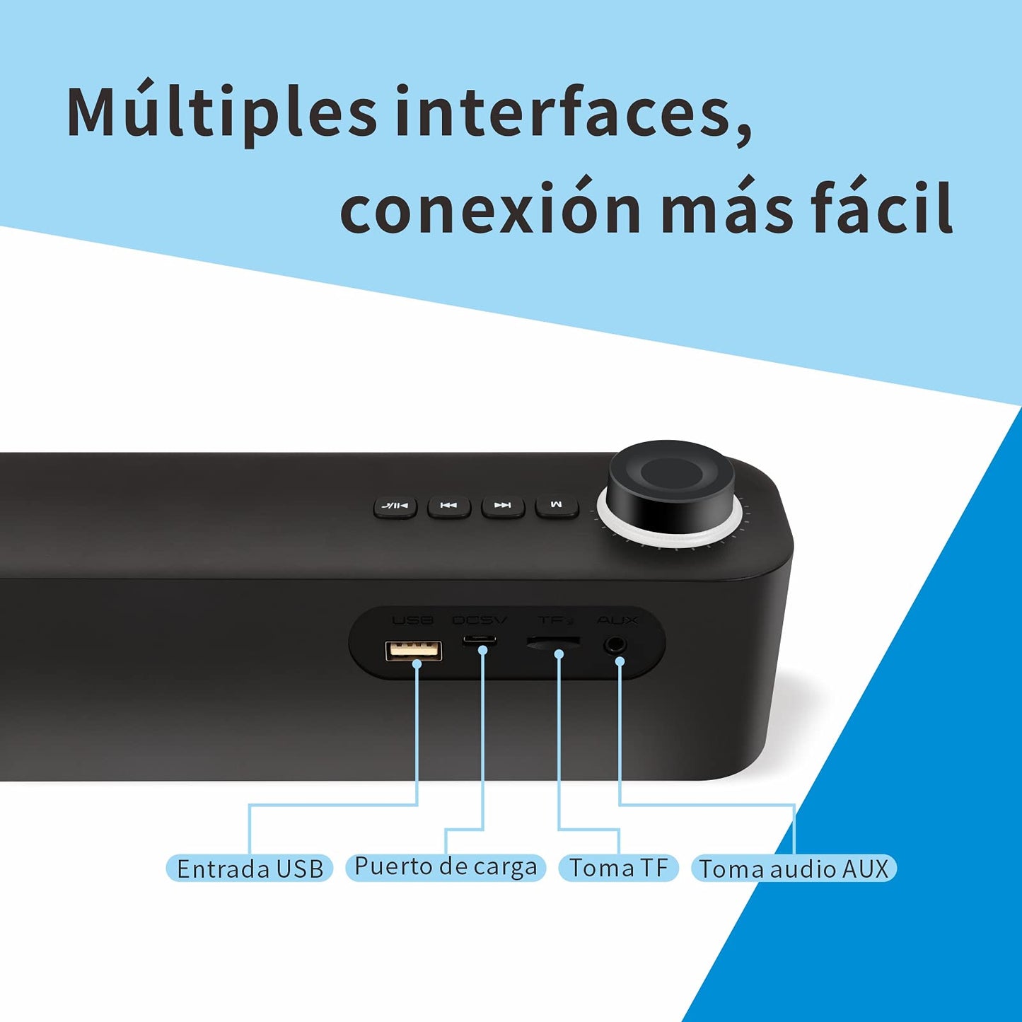 Lirgcuatro Mini Barra de Sonido Estéreo Bluetooth 5.0 Inalámbrico con Subwoofer para TV,Altavoz PC Portátil Llamadas Manos Libres, Altavoces para Cine en Casa, con Audio Micrófono Incorporado(Negro)