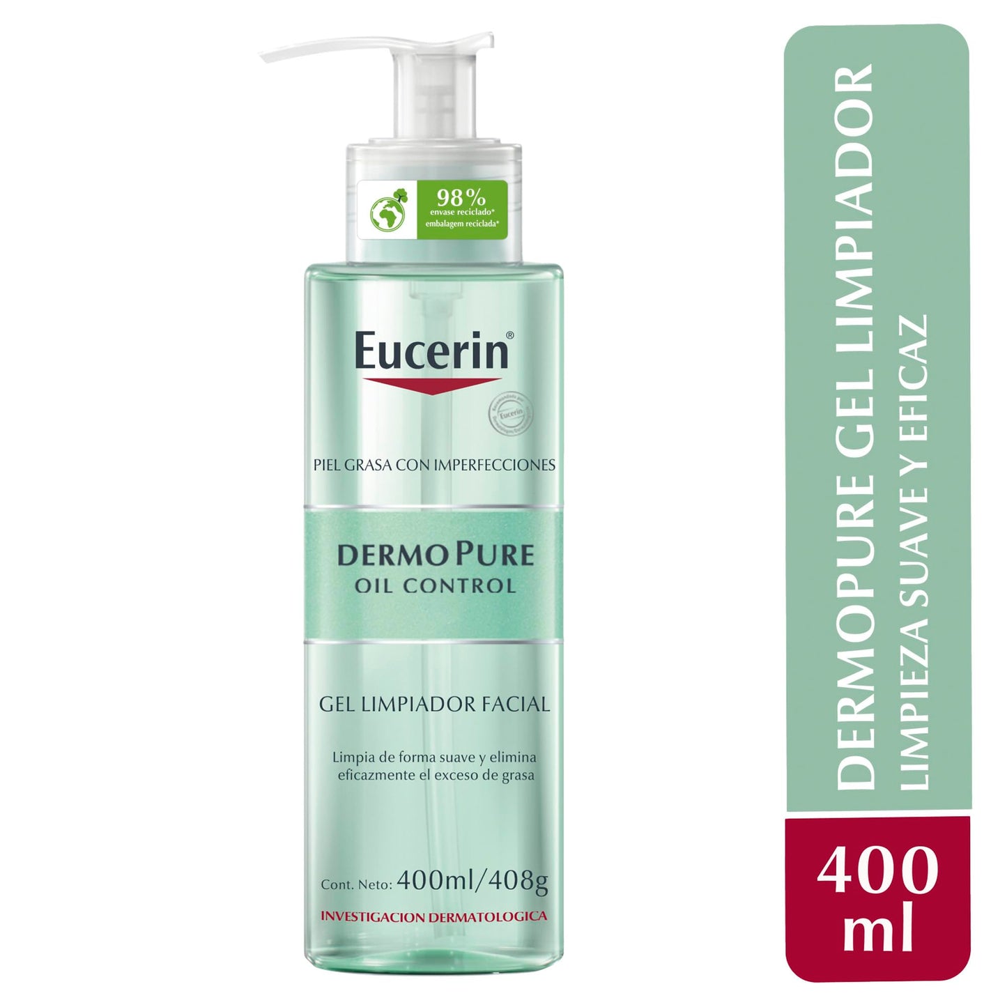 Eucerin Gel limpiador facial piel grasa imperfecciones , 400ml