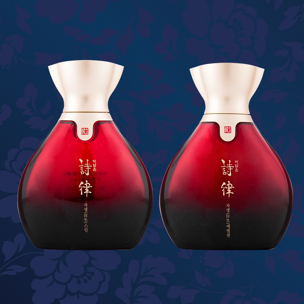 BIDAMEUN Linea Jasaeng Set Especial para hombre Equilibrio de la piel y antiarrugas 4 Piezas Tónico 150ml + 35ml, Emulsión 150ml + 35ml