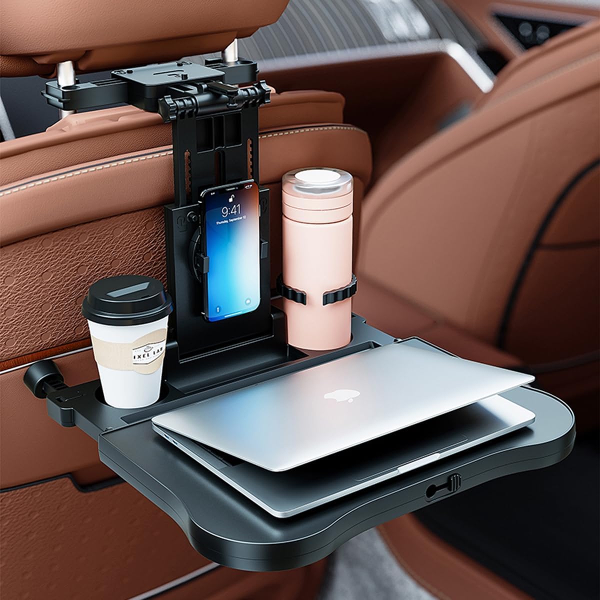 Bandeja para Asiento Trasero del Coche, Bandeja Plegable Estable para Asiento Trasero de Coche, computadora para pasajeros Traseros, Viajes por Carretera, Comida y Trabajo, Bandeja de Viaje Ajustable