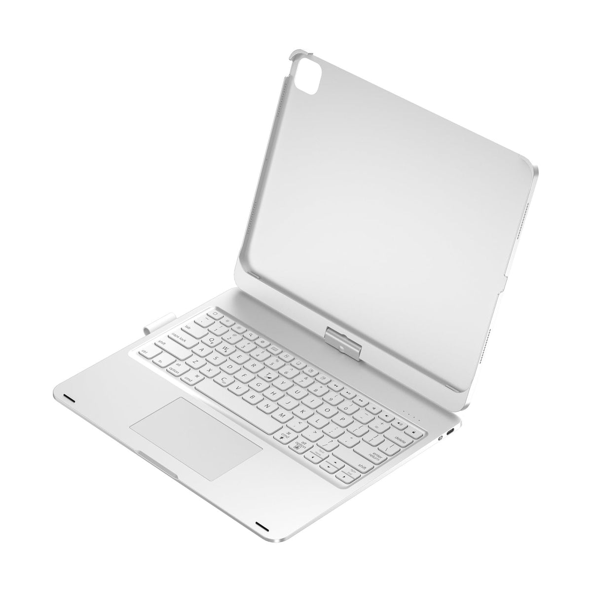 Funda con Teclado Rotación 360° zienstar Plateado Retroiluminado para iPad Air M2/M3/M4