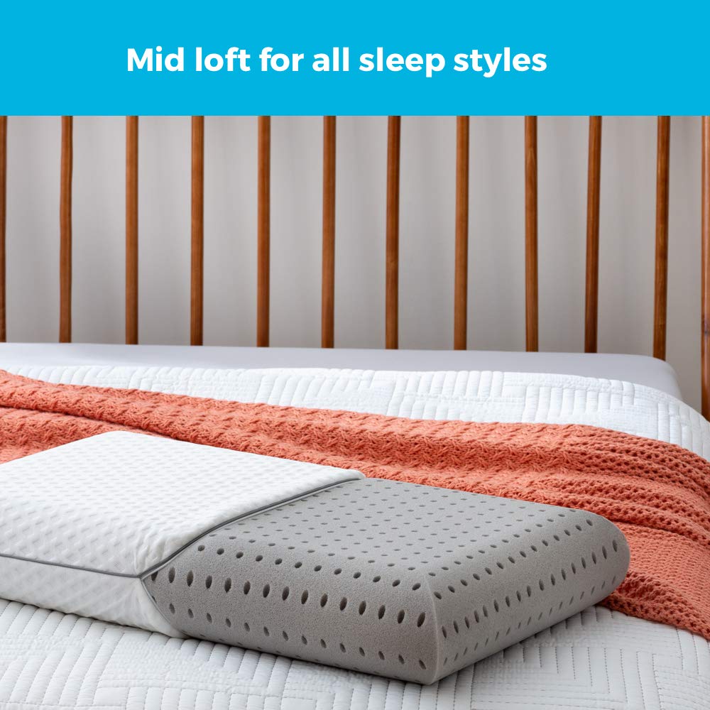 Linenspa - Almohada de Memory Foam con Carbón de Bambú - Hipoalergénica - Funda Lavable - Diseño Ventilado y Antibacterial - Ideal para Dormir de Lado, Boca Arriba o Boca Abajo - Tamaño King