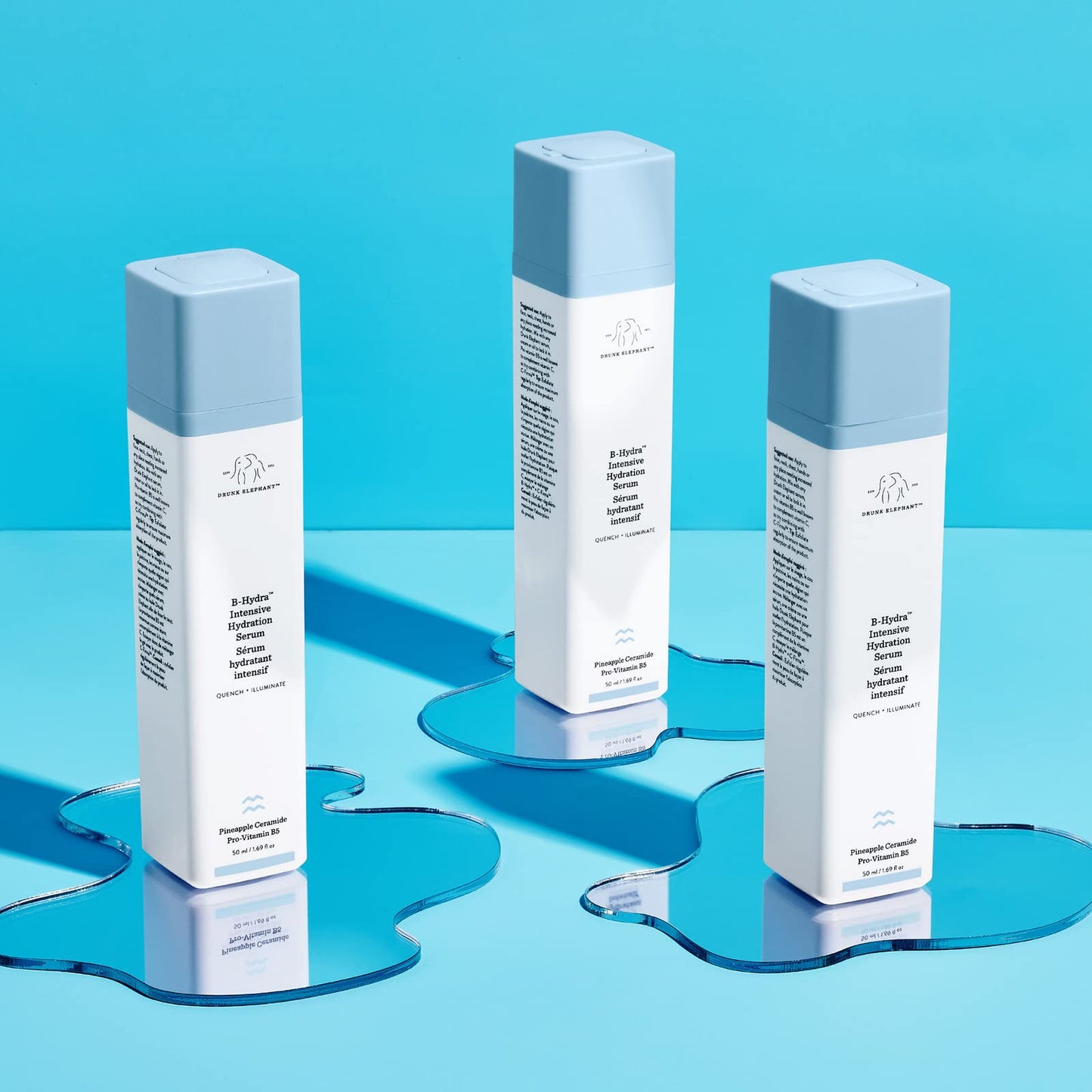 Drunk Elephant dúo hidratante completo con gel de hidratación intensiva B-Hydra (50 ml) y aceite facial de lujo Virgin Marula (30 ml)