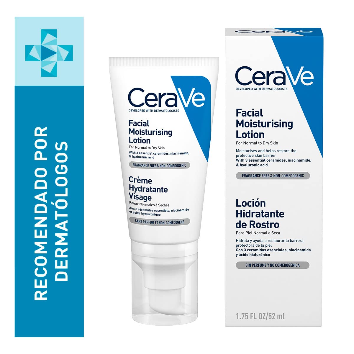 Cerave Gel Facial tratamiento Anti-imperfecciones Para Piel Grasa o Acne, 40ml + Loción Hidratante de Rostro |52ml| Hidratante facial de noche con textura ultraligera | Libre de fragancia