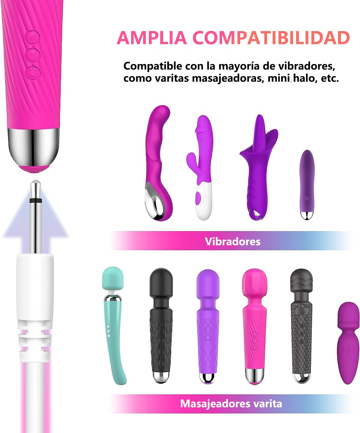 MORNWELL 2.5mm cable de carga de DC de repuesto,5V cargador de Vibrador de CC USB,adaptador de cable de carga rápida para masajeador Vibradorador,Cargador de juguetes sexuales,Alta durabilidad