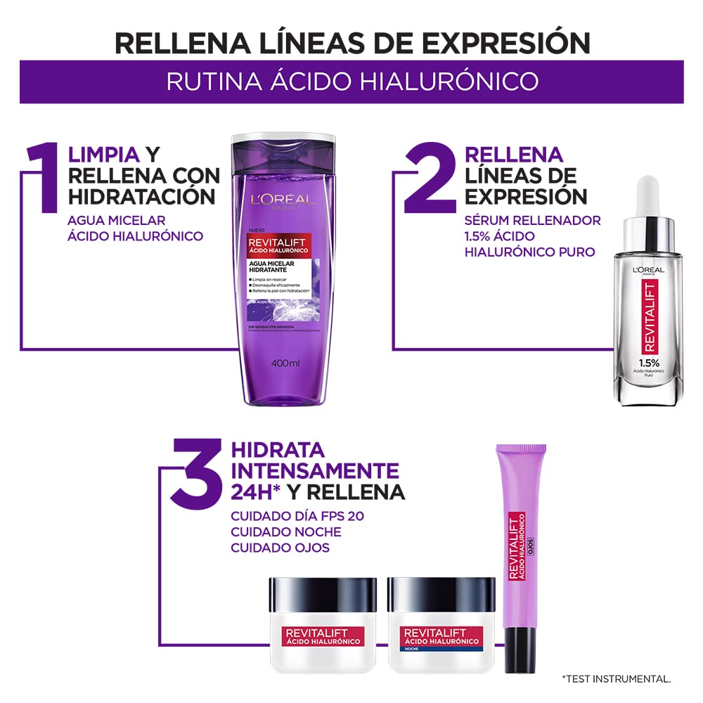 L'Oréal Paris Crema de Noche Revitalift Ácido Hialurónico, 50ml