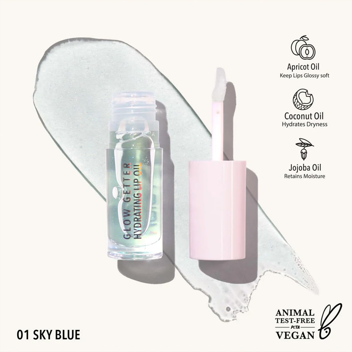 Moira Glow Getter Hydrating Lip Oil Aceite Labial Hidratante Varios Tonos (SKY BLUE)