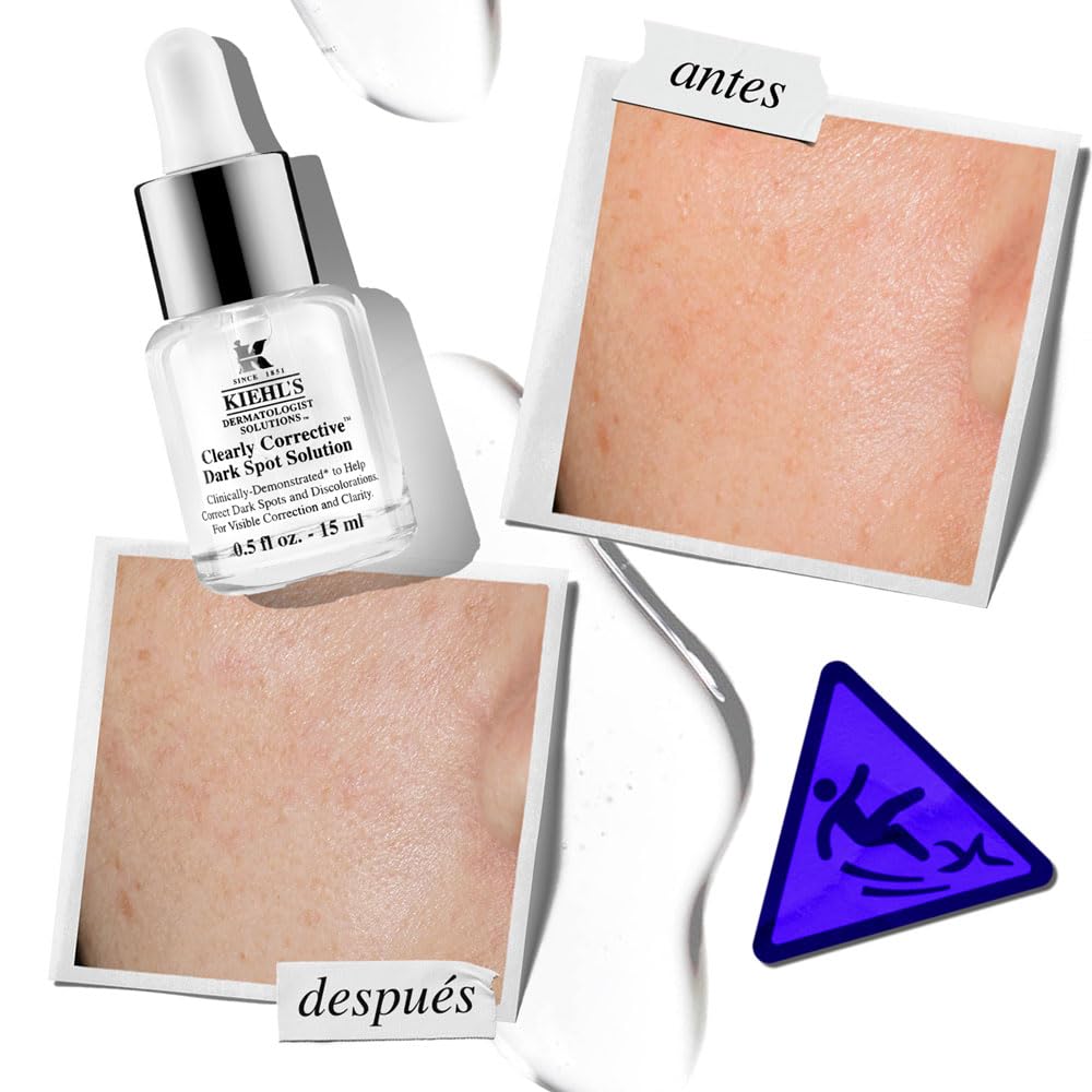 Kiehl's, Set Best in Glass, Set de Regalo, Clearly Corrective Daily Re-Texturizing Triple Acid Peel 30ml + Clearly Corrective Dark Spot Solution 15 ml, Un Dúo contra las Manchas Oscuras para Revelar una Piel Luminosa, 2 Piezas