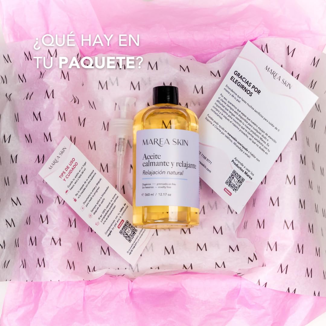 Aceite Calmante y Relajante Prensado en Frío 125 ml | Rosa Mosqueta, Jojoba y Almendra | Lavanda, Manzanilla y Romero