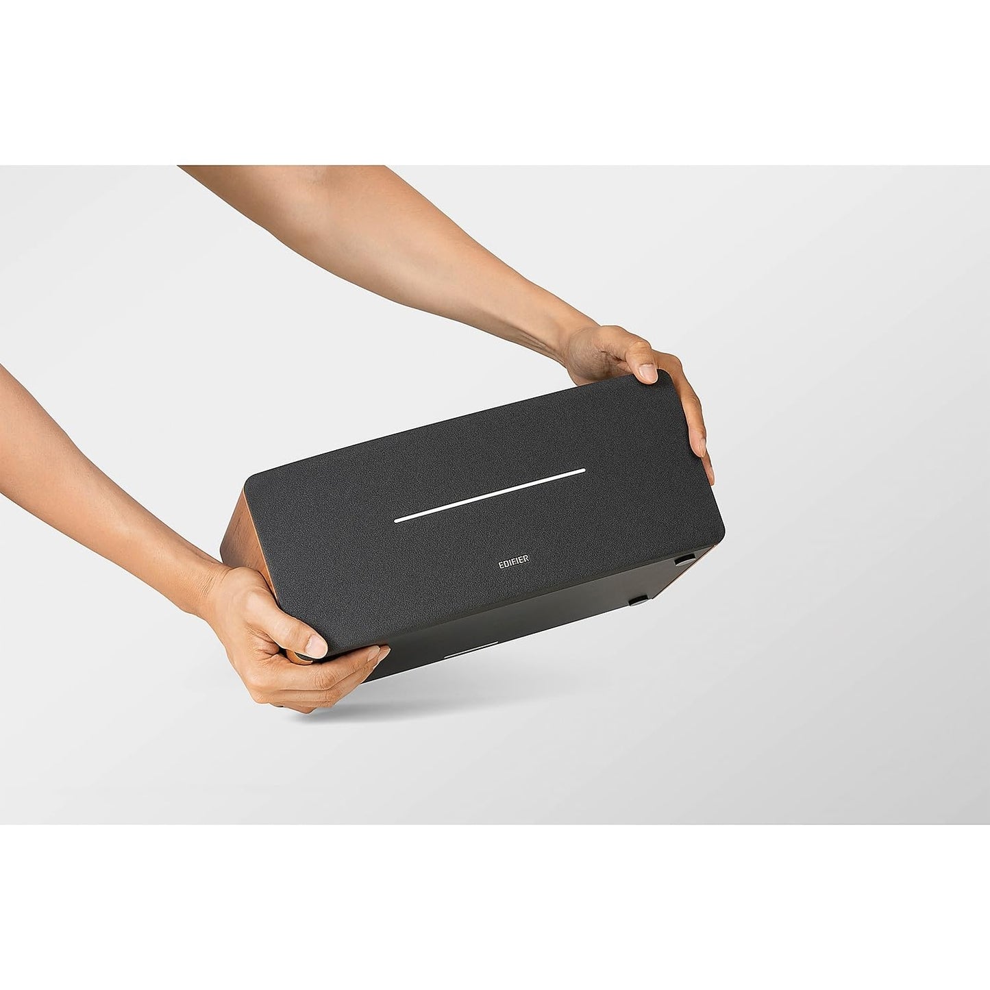 Edifier Altavoz de estantería D12 - Altavoz Bluetooth estéreo de Escritorio Integrado - Altavoz de computadora inalámbrico para Uso de Escritorio - 70 vatios RMS con Salida de línea de subwoofer