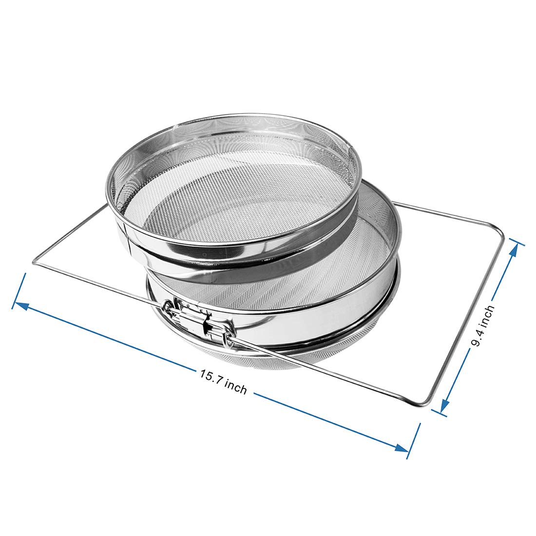 BELF Filtro de miel de acero inoxidable de doble colador para apicultura