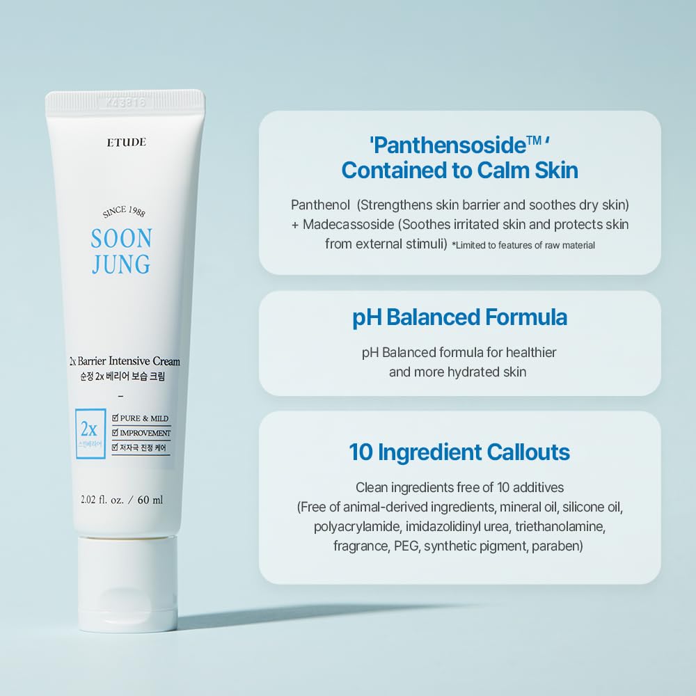 ETUDE - Soon Jung - 2x Barrier Intensive Cream 60 ml.