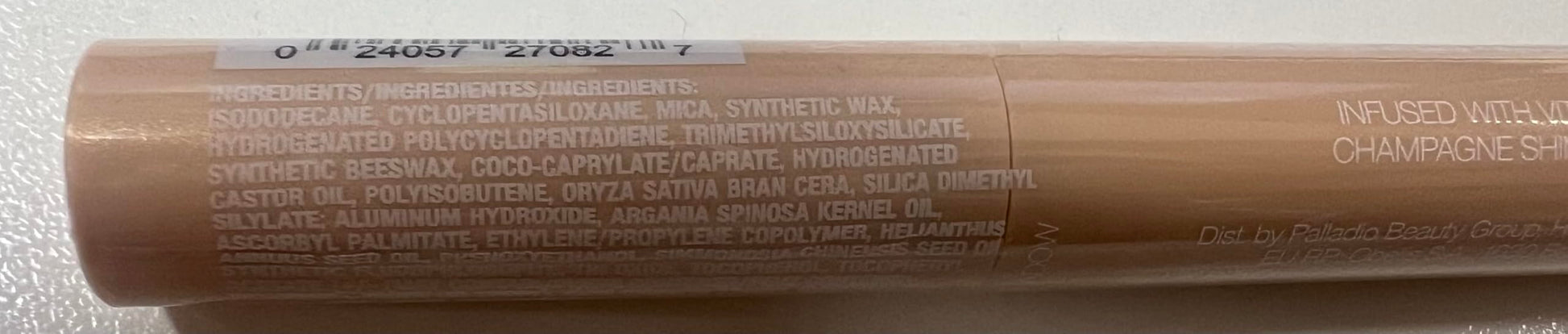 Palladio Barra de sombra de ojos impermeable con esponja mezcladora, aplicación duradera y sin esfuerzo, Champagne Shimmer