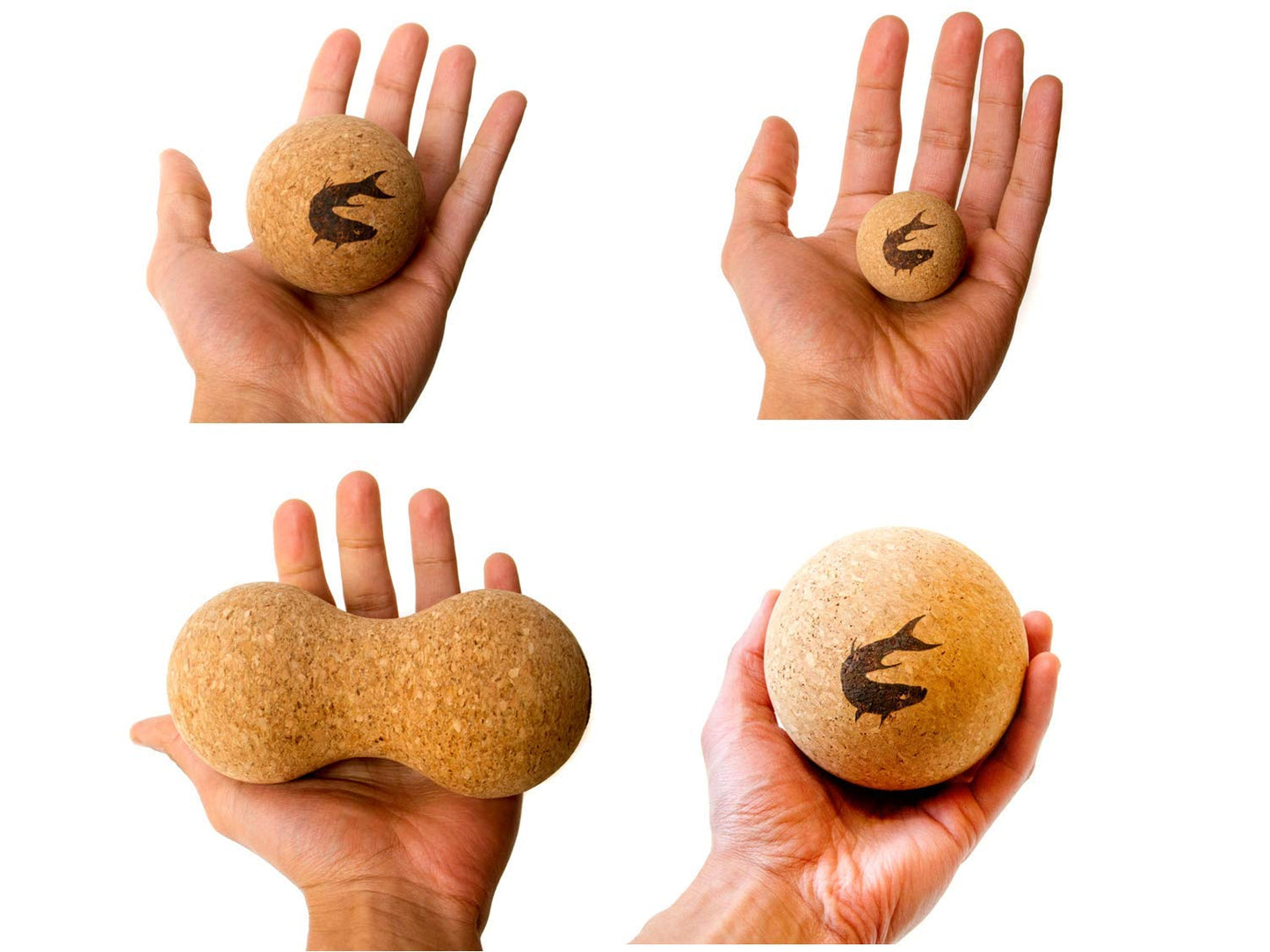 AQUANIMOUS Cork Massage Balls Natural Firm Ultra-Light Eco-Friendly Fascia Massage Balls with Travel Bag (Set of 4)…