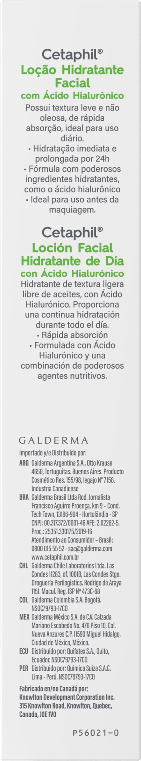 CETAPHIL Loción Facial Hidratante de Día con Ácido Hialurónico 1 pz 88 ml Hidrata con Ácido Hialurónico Recomendada por Dermatólogos para Piel Sensible