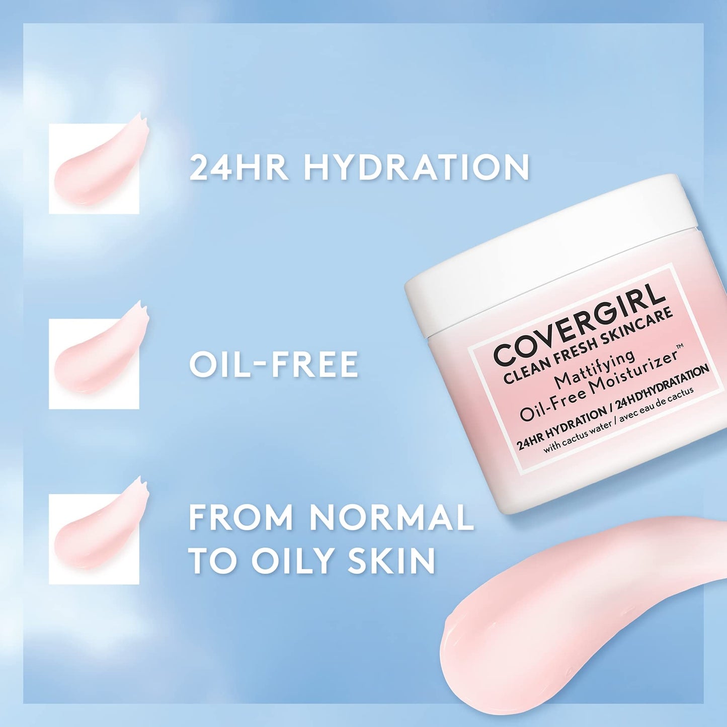 Clean Fresh Skincare Mattifying Oil-Free Moisturizer by CoverGirl for Women - 2 oz Cream