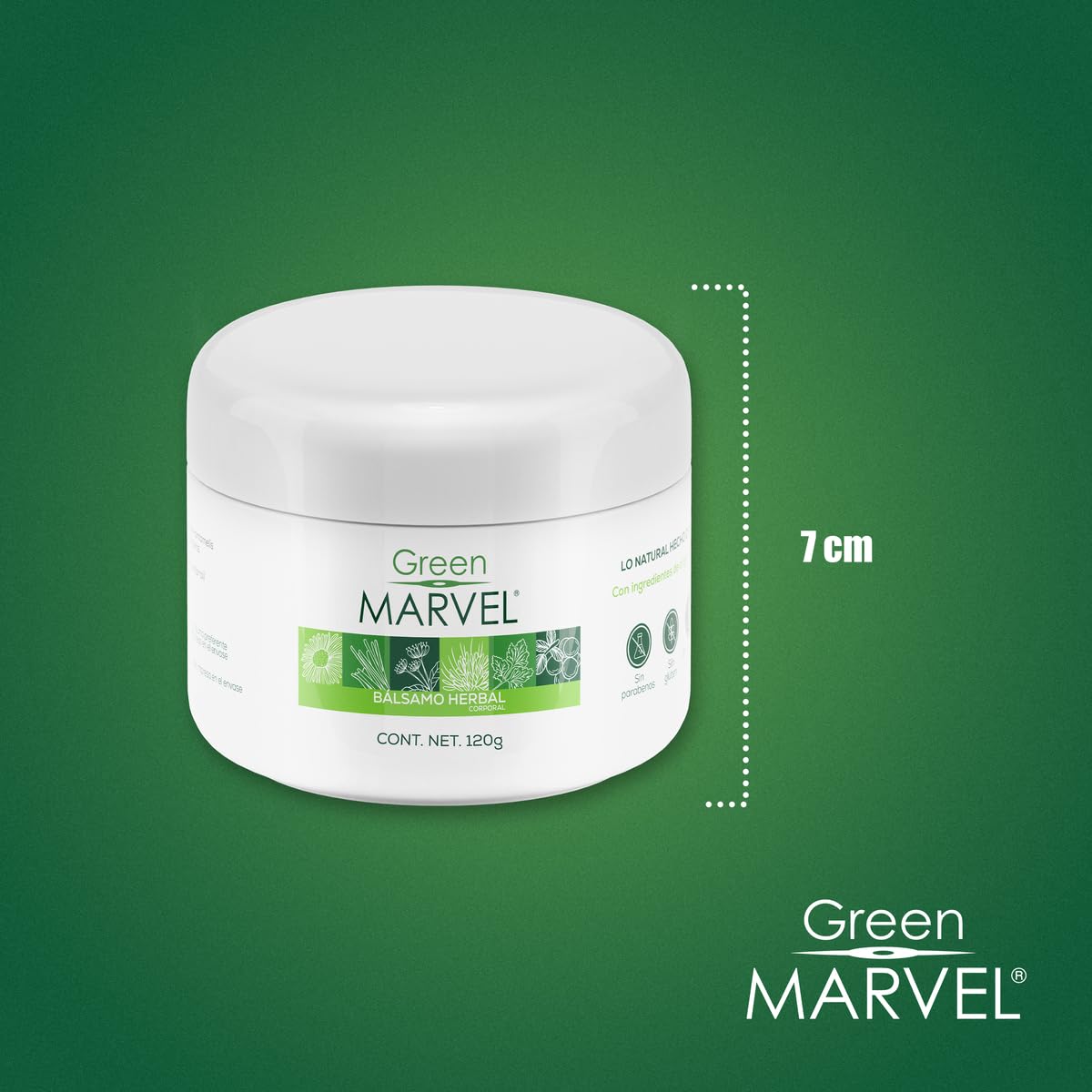 Green Marvel Bálsamo Herbal Corporal Natural de 120 gramos.