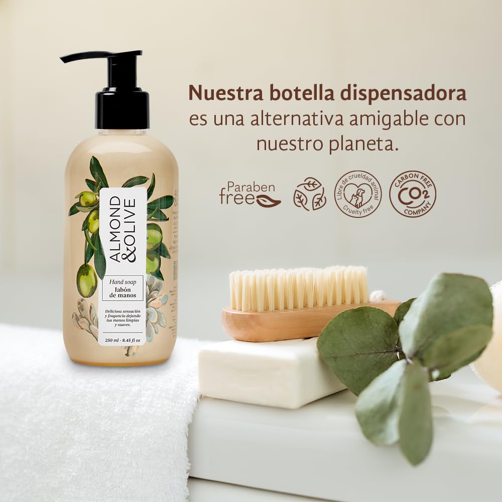 Jypesa | Jabón de manos Almond and Olive 250 ml, Airbnb, Ideal para todo tipo de piel