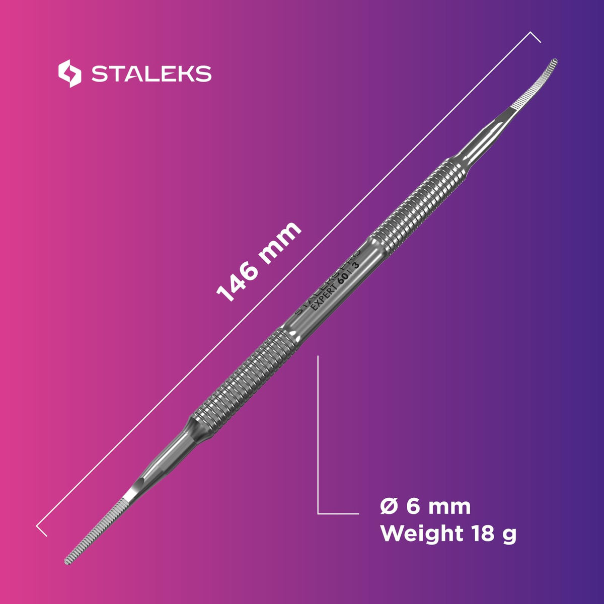 STALEKS PRO Expert PE 60/3 Ingrown Nail Lifter Pedicure Tool Surgical Grade Stainless Steel for Home Personal Use Durable (INGROWN TOENAIL LIFTER + STRAIGHT FILE)