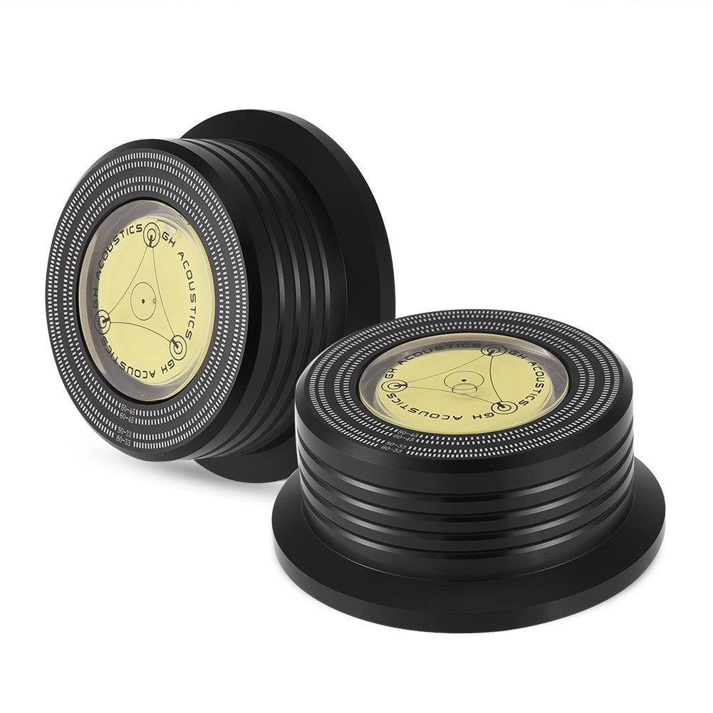 Ciglow Record Peso, Abrazadera de Registro de 50 / 60Hz para la Placa Giratoria LP Disco de Vinilo Estabilizador de Registro Peso Burbuja Abrazadera(Negro)