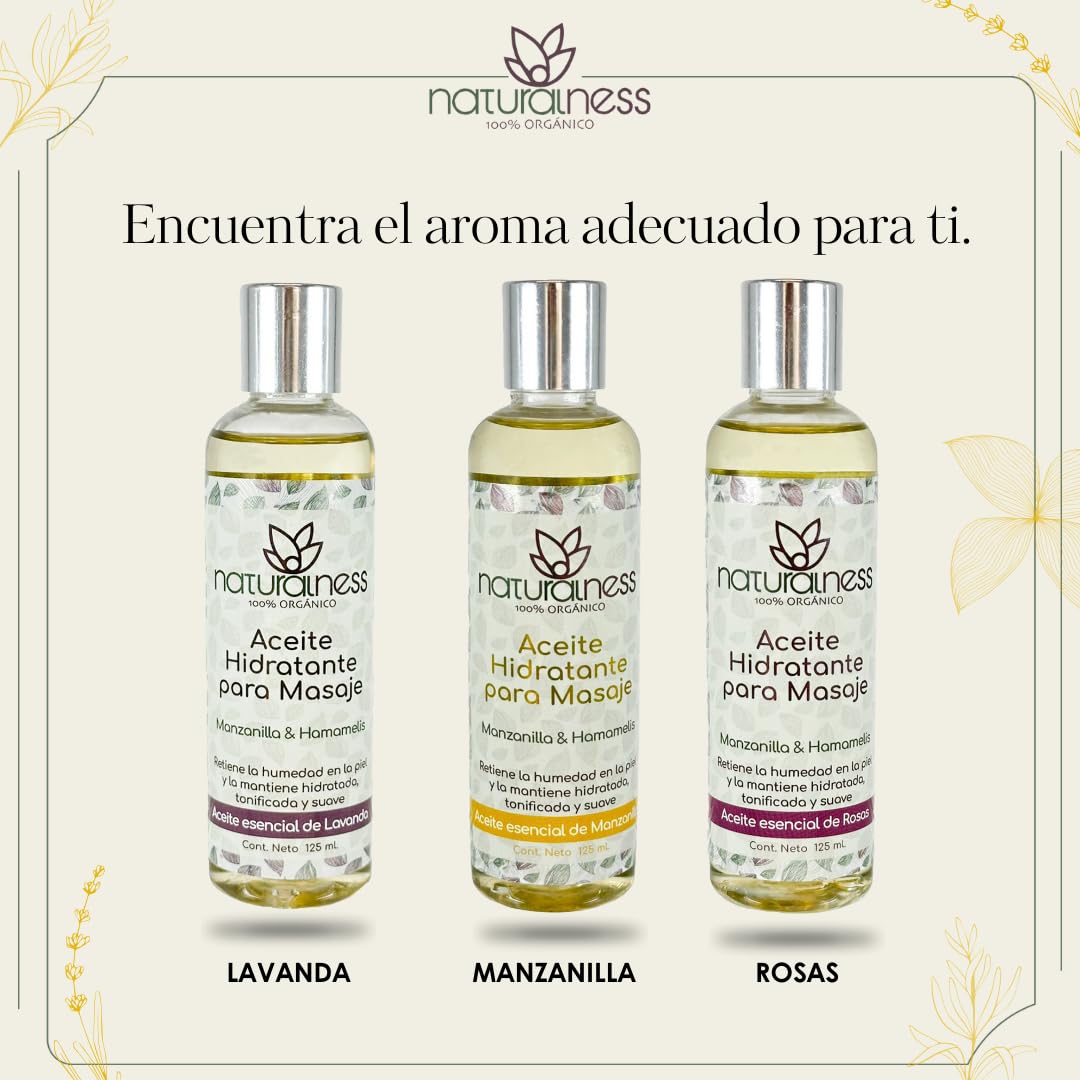 Aceite para Masaje Naturalness Rosas Extractos Herbales Naturales