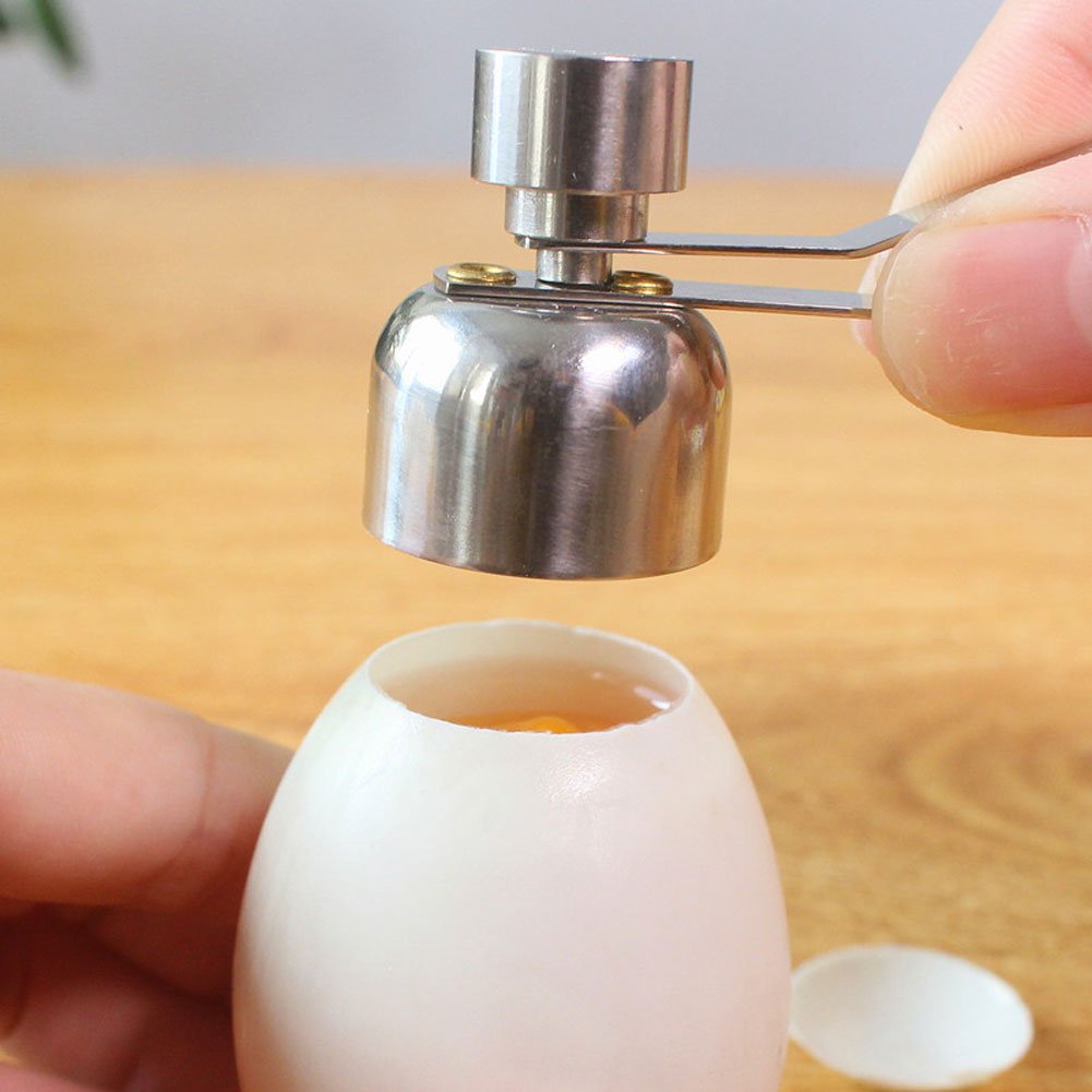 Cortador para Huevo Cortador de Cáscara de Huevo Acero Inoxidable Abridor Limpio Herramienta de Cocina de Galleta Para Eliminar Cáscaras de Huevo Duro(M)