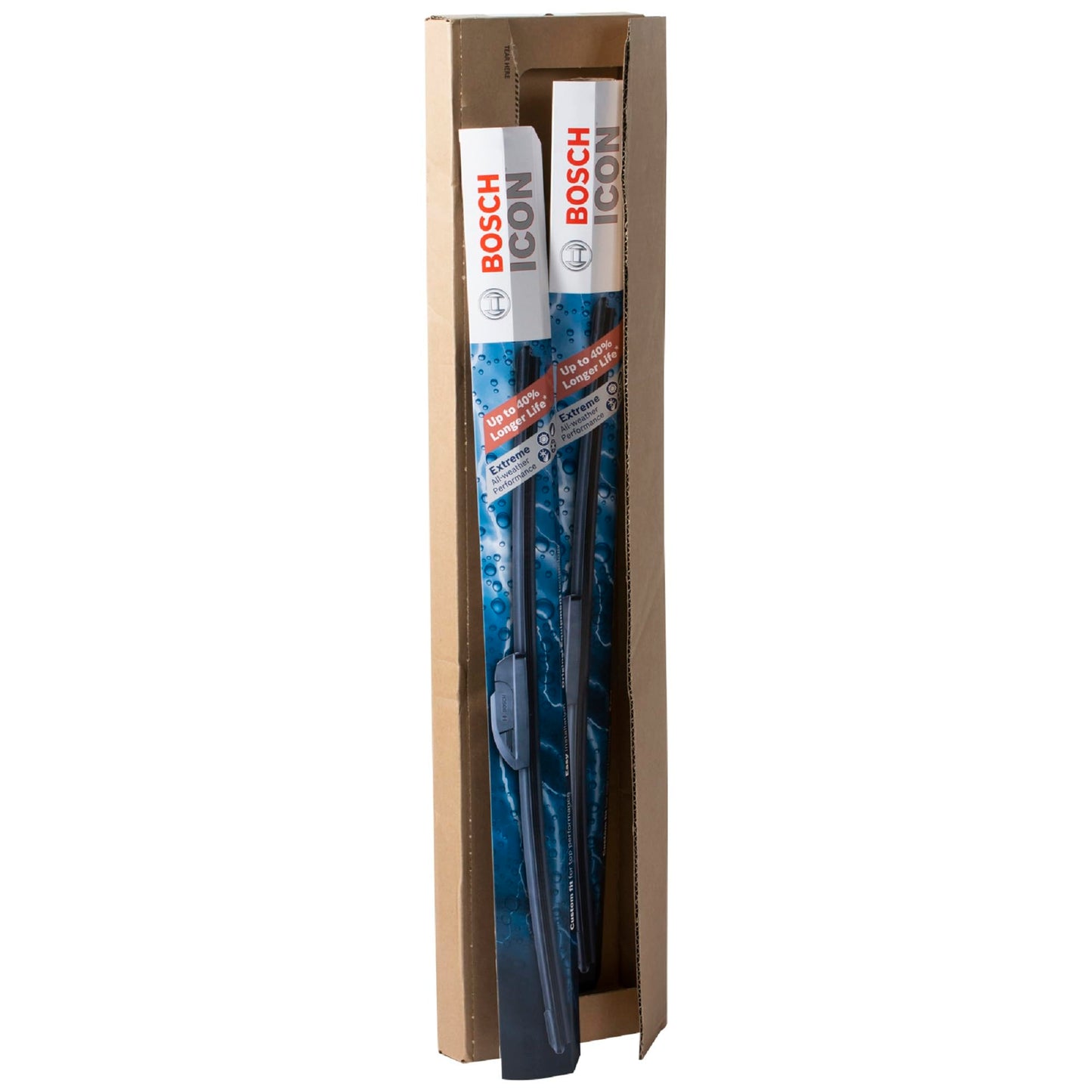 Bosch ICON Wiper Blades 24A20A (Set of 2) Fits Acura: 02-06 RSX, BMW: 18-16 X5, Hyundai: 14-12 Genesis, Toyota: 18-10 4Runner, 11-07 Carmy +More, Up to 40% Longer Life, Frustration Free Packaging