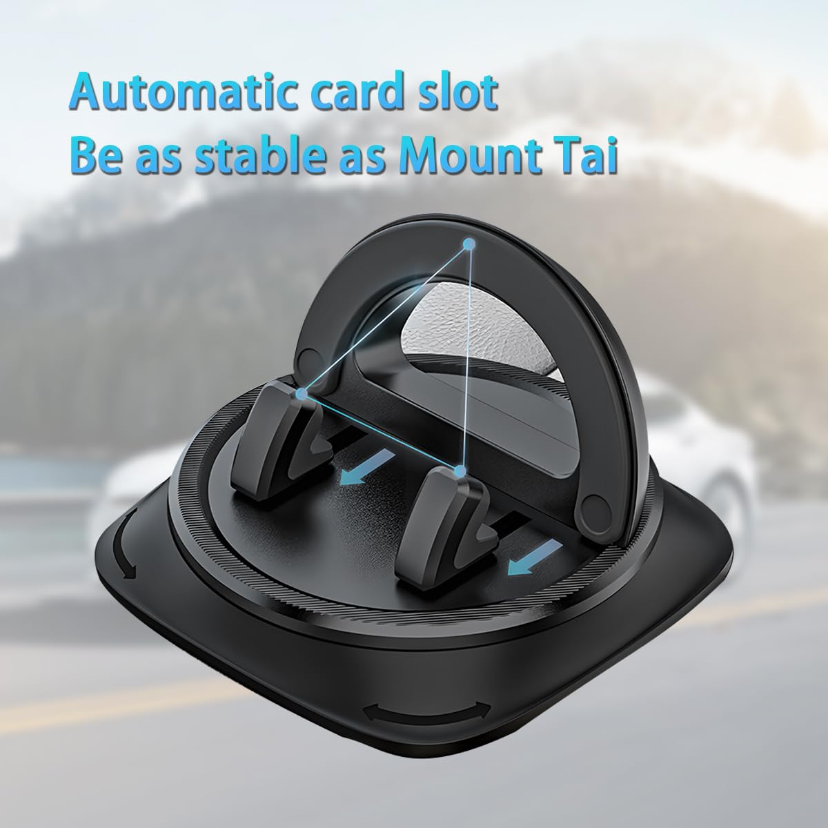 Bittwee - Soporte para teléfono de coche, giratorio de 360° estable, soporte para teléfono celular, antideslizante, accesorios de silicona para salpicadero de vehículo, universal, para RV, SUV, camión