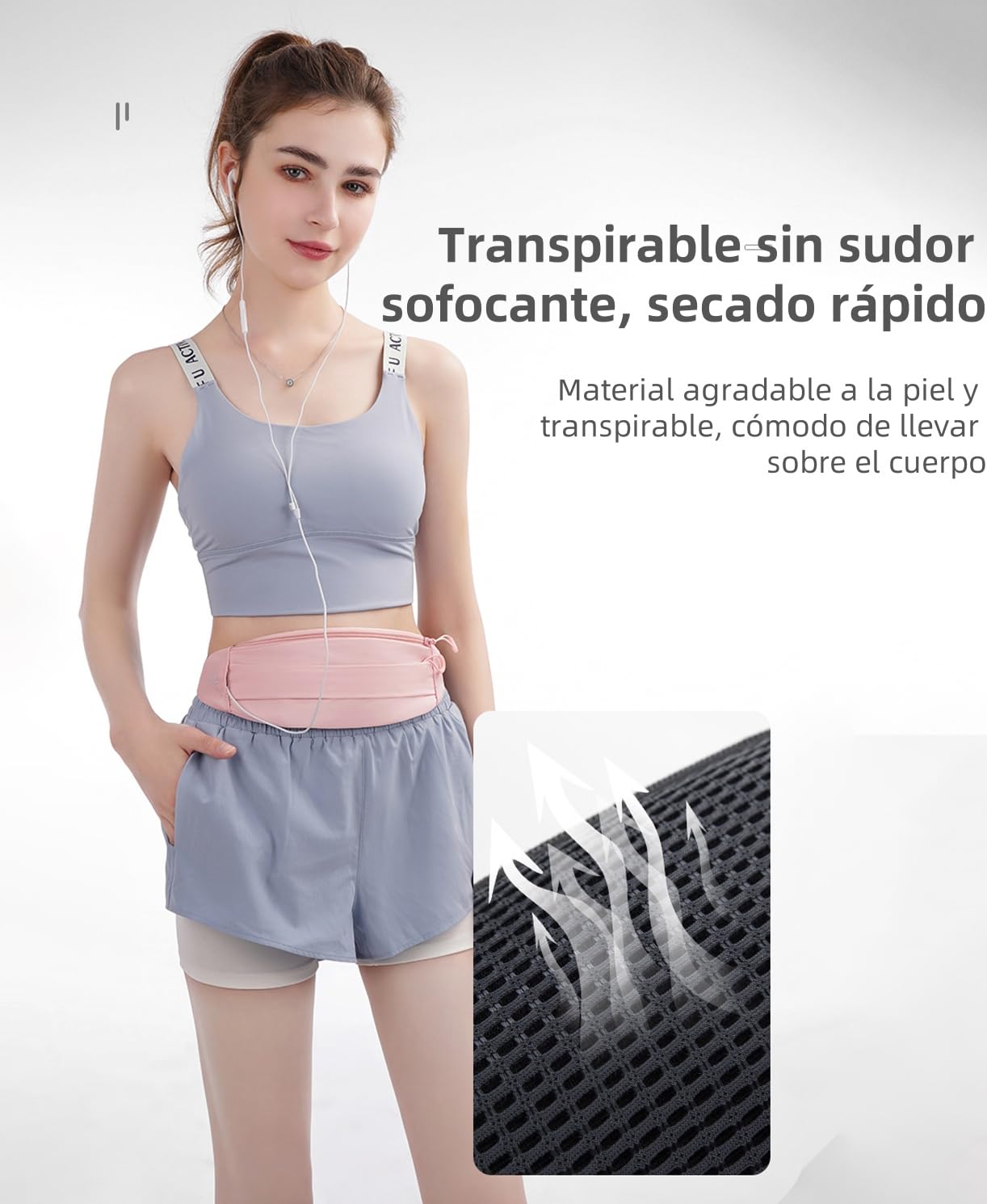 Cangurera Deportiva para Hombre Mujer, Cangurera Riñonera Deportiva para Correr, Riñonera de Marcha con Cinturón Regulable, Impermeable y ligero, para Viaje, Correr, Ciclismo y Gimnasio (Rosa)