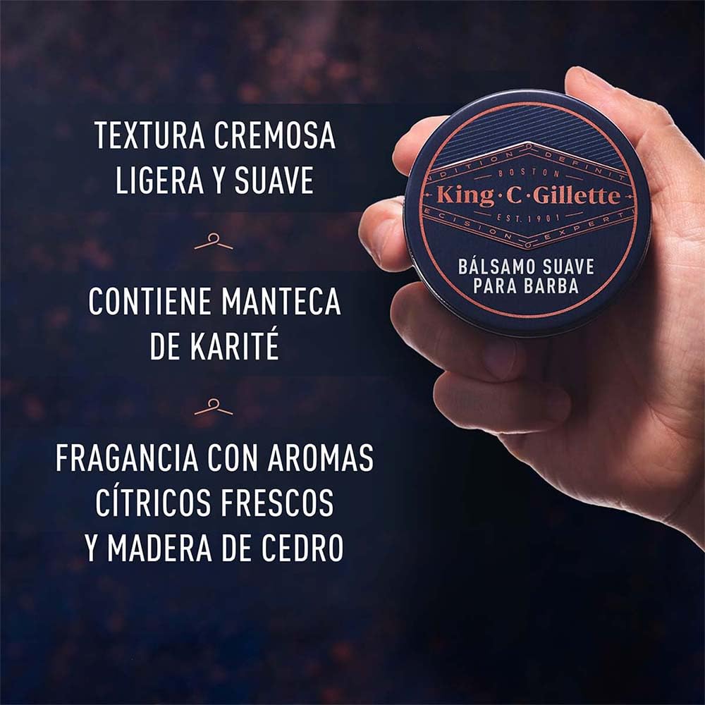 King C. Gillette Bálsamo para Barba Cuidado de Barba y Suavidad para Hombre 75ml