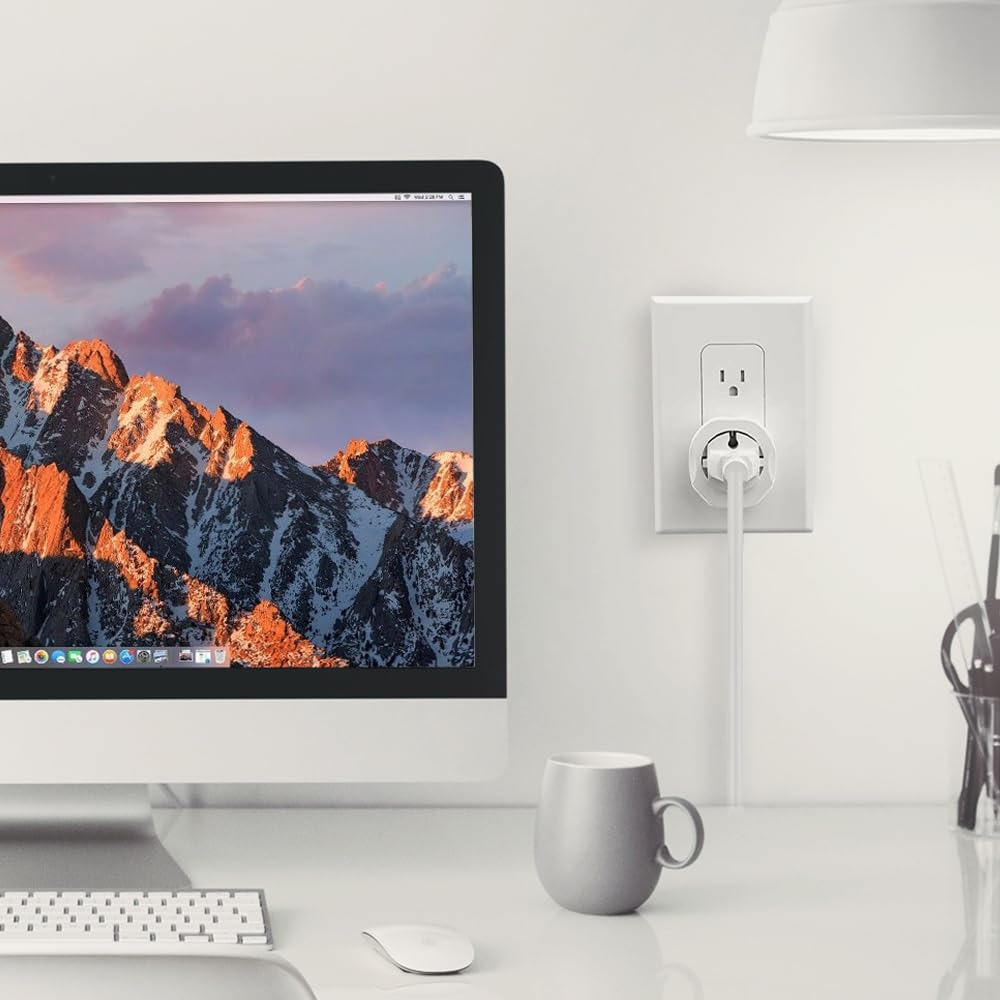 Adaptador de Enchufe Europeo a EE. UU. Unidapt Blanco 2 Paquetes