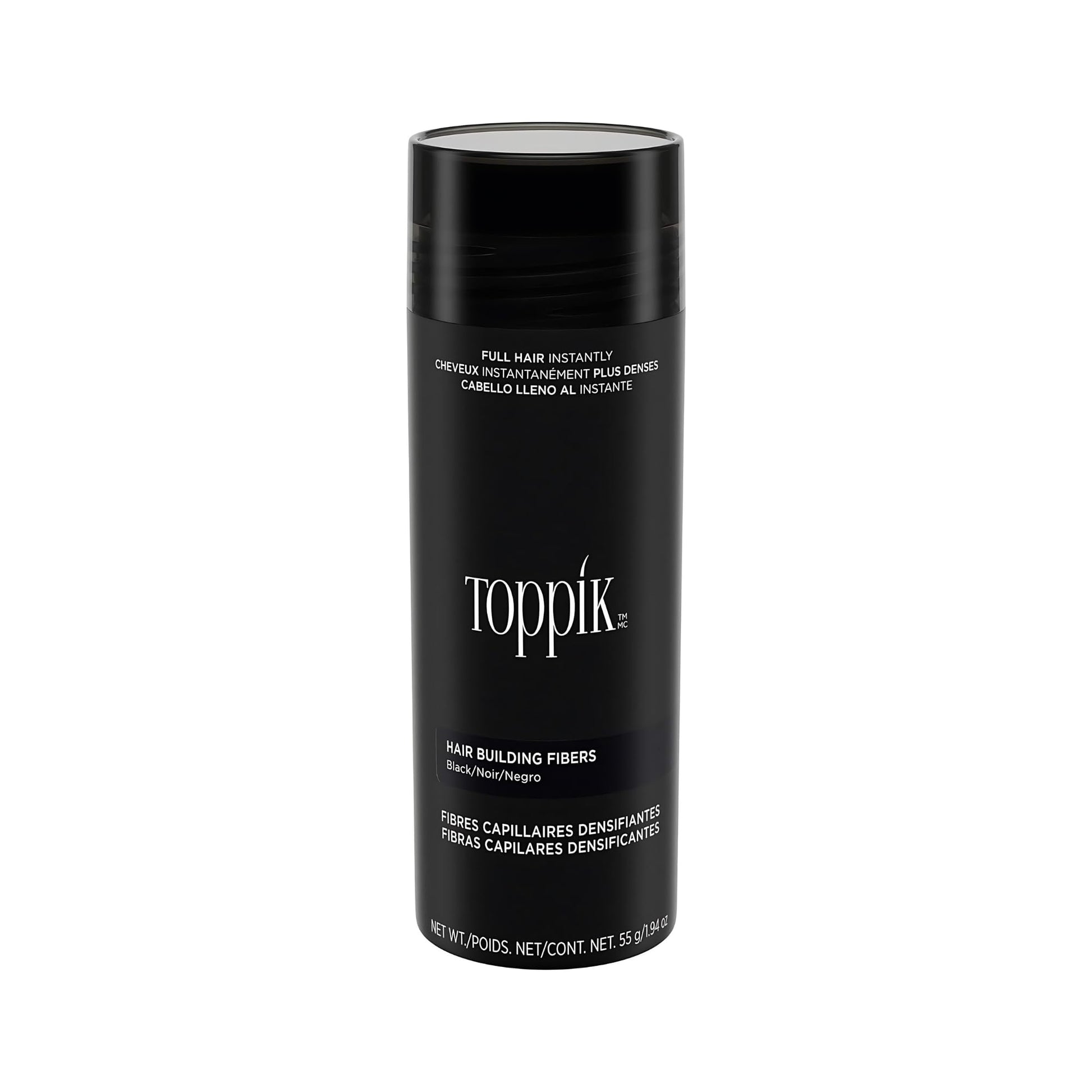 TOPPIK Hair Building Fibers, Black, 1.94 oz.
