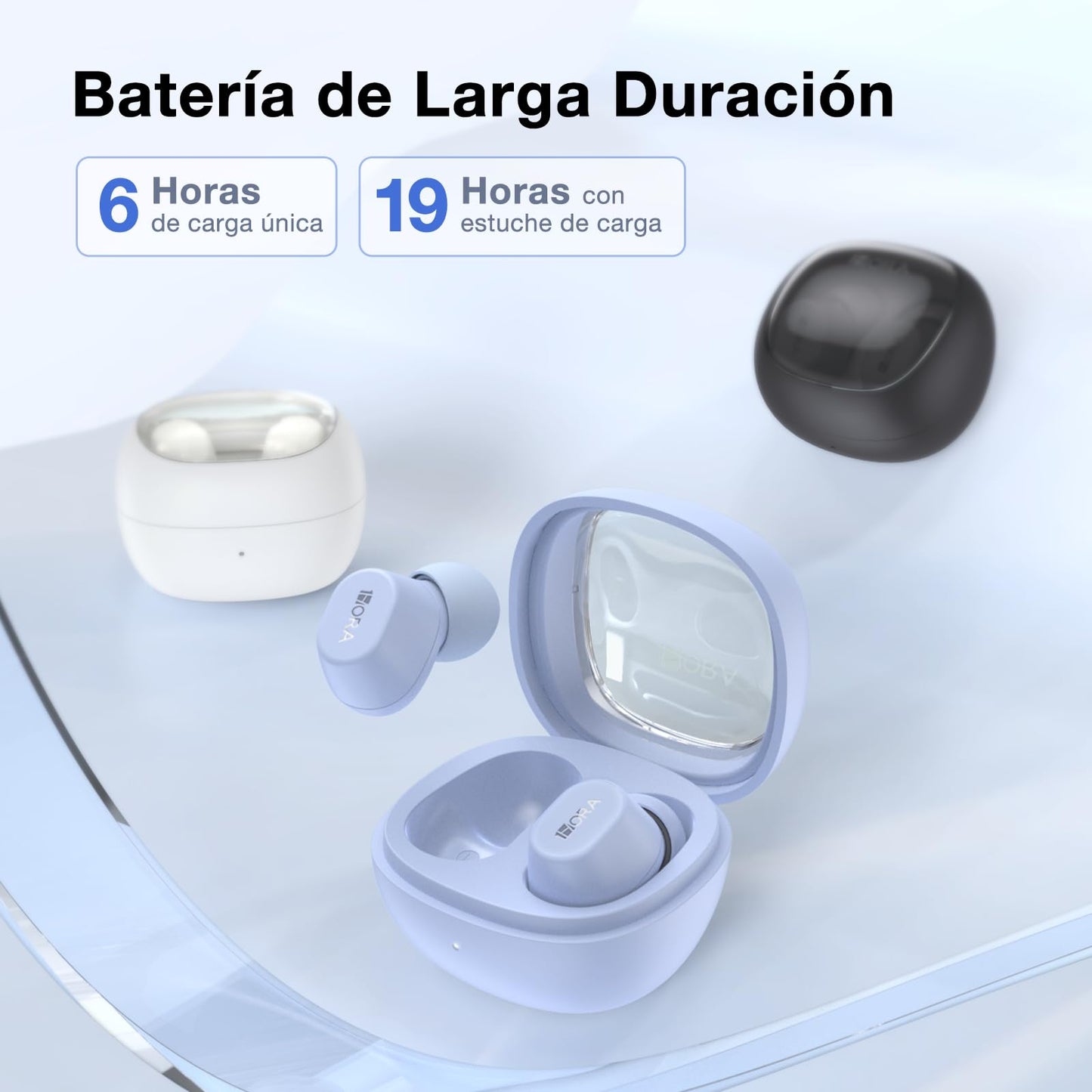 Audífonos In-Ear Inalámbricos Bluetooth 5.3 Azul Pastel para Escuchar Música y Responder Llamadas