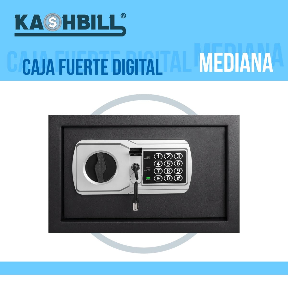 Caja Fuerte Digital Mediana Modelo CF02 25x35x25 cm con Cierre Electrónico, Ideal para Hogar y Oficina