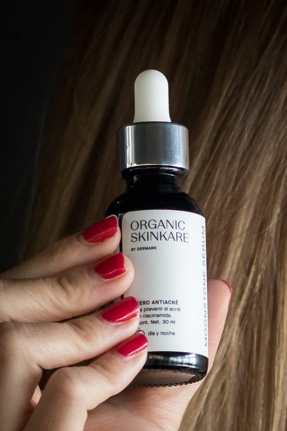 ORGANIC SKINKARE BY DERMANK Suero Anti-Acné | Suero Facial Orgánico| Ácido Salicílico 1% | Ácido Lactico 1% | Reduce Espinillas y Minimiza Poros | Seborregulador | Ayuda en el Tratamiento y Prevención de Acné | Suero contra espinillas - 30ml | Facial Moon