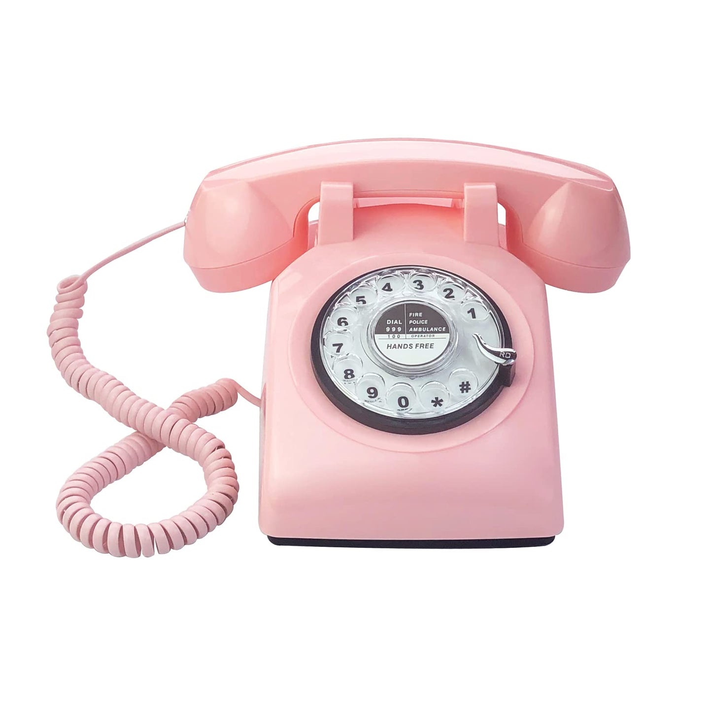 TelPal - Teléfono retro de una línea con cable de computadora, esfera giratoria clásica, estilo clásico, manos libres, teléfono fijo para el hogar, la oficina/hotel, teléfonos antiguos para personas