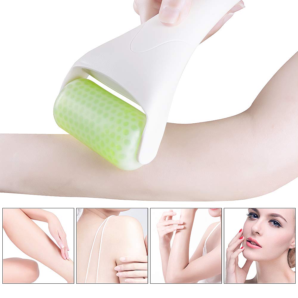 Rodillo de hielo BFASU para aliviar la hinchazón de la cara y los ojos, para aliviar la migraña, rodillo facial de hielo para mujeres, masajeador facial, lesiones menores, alivio de dolores de cabeza, producto antiarrugas para el cuidado de la piel