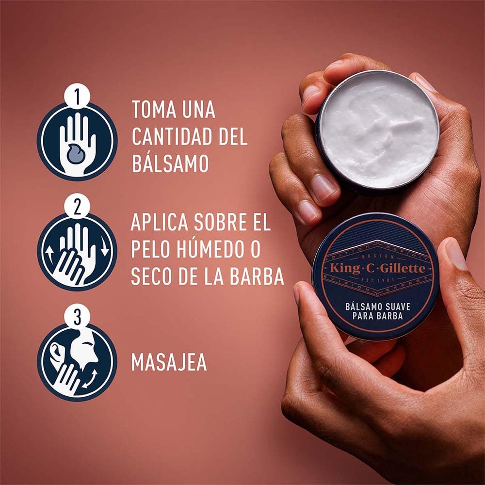 King C. Gillette Bálsamo para Barba Cuidado de Barba y Suavidad para Hombre 75ml