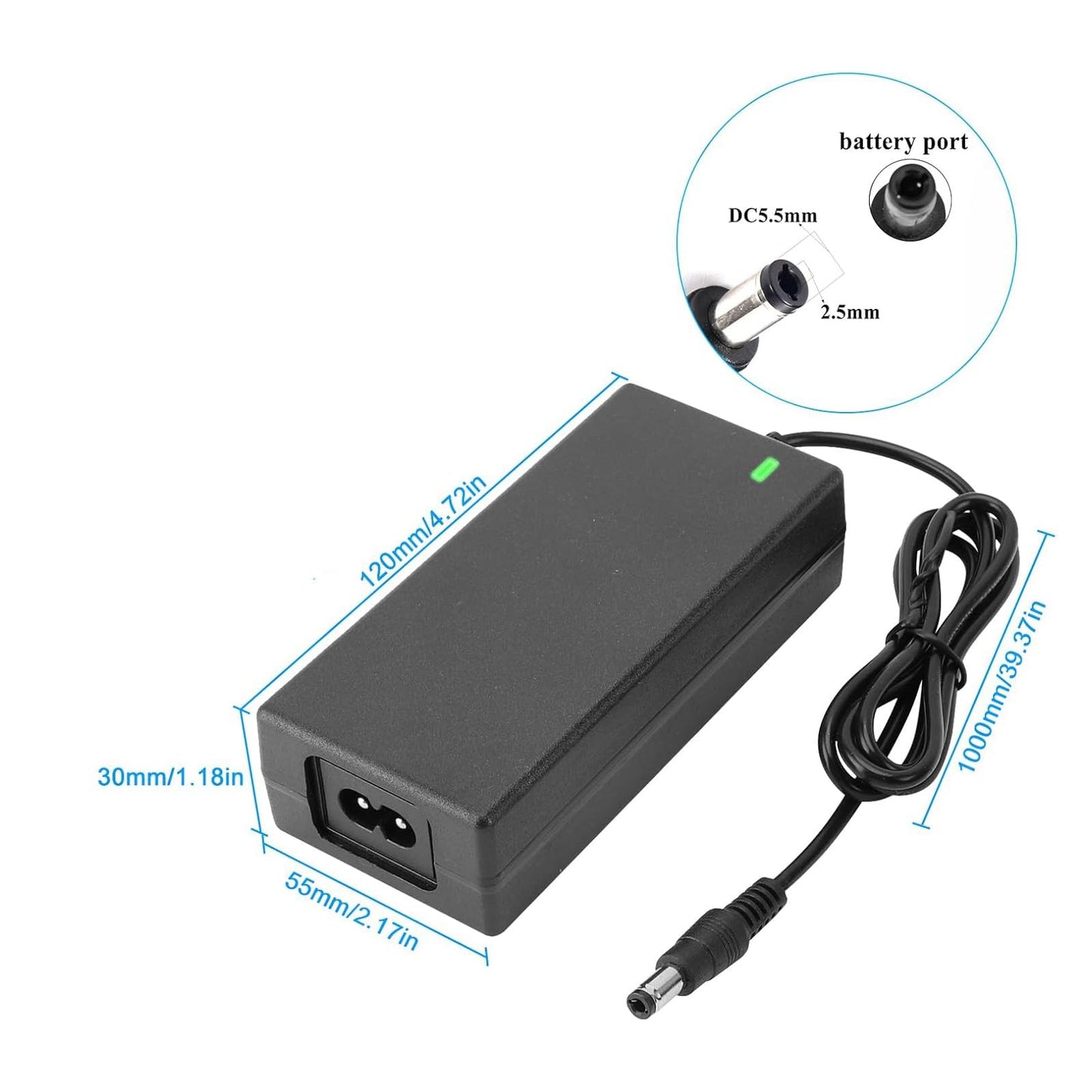 Adaptador de Fuente de Alimentación PUSOKEI Negro con Protección contra Sobrecorriente