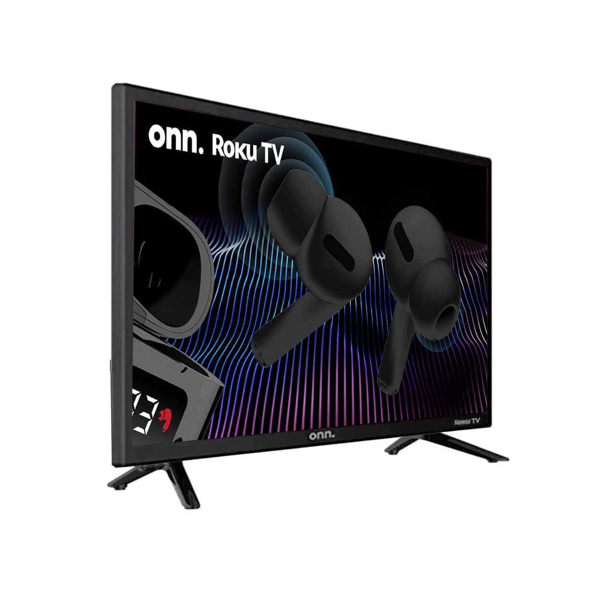 Televisión LED ONN 24 Pulgadas HD Smart Roku con Alexa y Google Assistant Reacondicionado