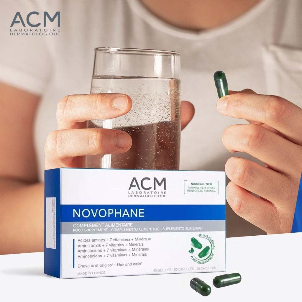 Tratamiento Capilar Novophane Caps de ACM para Pérdida de Cabello y Fragilidad de Uñas