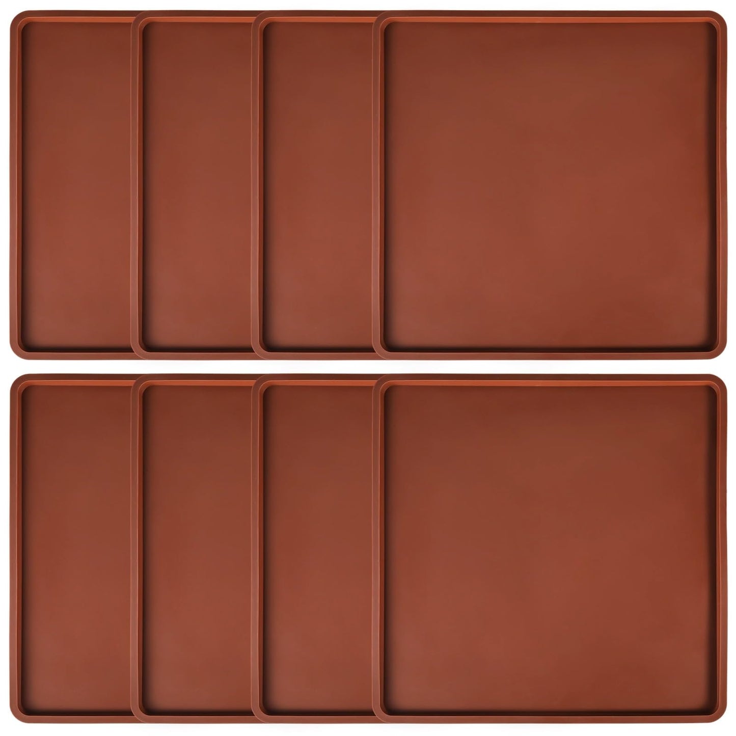 Epicover 8 Bandejas Deshidratadoras de Silicona, 14 x 14 Pulgadas, Compatibles con Excalibur, Antiadherentes con Borde para Frutas, Verduras, Carne