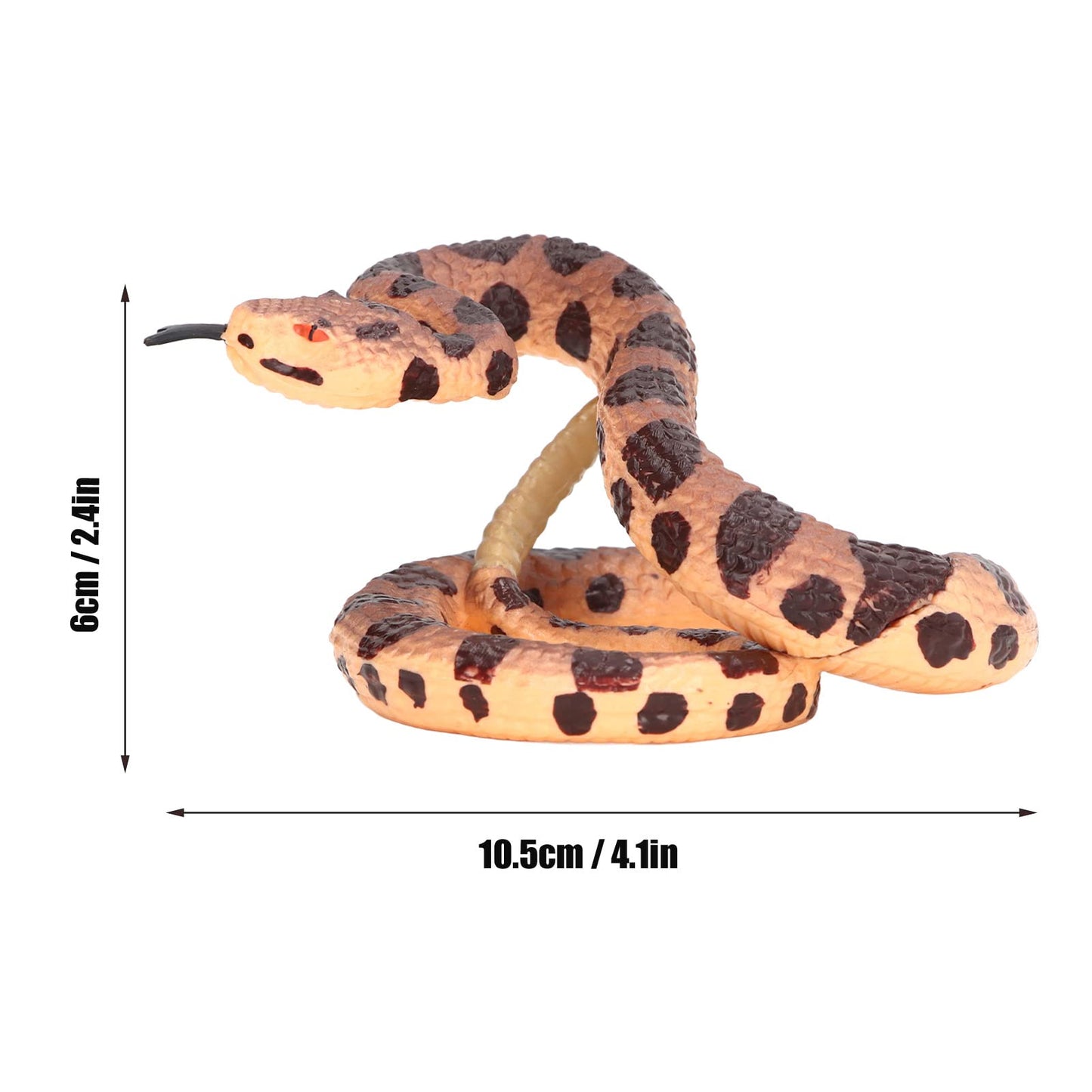 FUWE Serpiente de cascabel realista de plástico resistente al desgaste para niños de 3 años en adelante, juguete de fiesta de cumpleaños y bromas prácticas